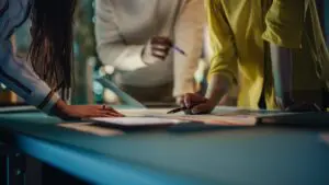team working together to write content