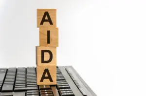 letters on building blocks that spell out 'aida'