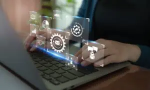 man setting up marketing campaigns on computer