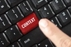 the word 'context' highlighted in red 