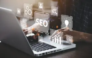 seo on a laptop
