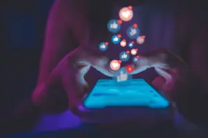 social media engagement on mobile phone