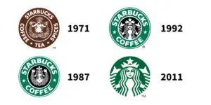 evolution of the starbucks logo from 1972 to 2011