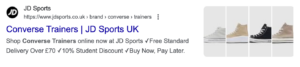 converse trainers serp screenshot
