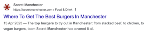 secret manchester serp screenshot