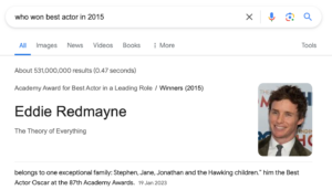 Facts about rich results 1 oscar winner 2015