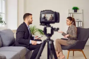 digital pr interview on camera
