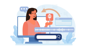 a user using voice search