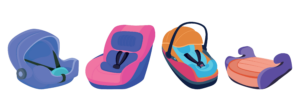 selection of cartoon car seats