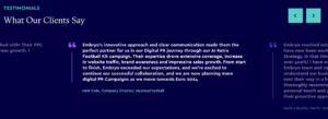 embryo embedded user generated content through the use of a client quote