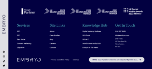 link opportunities in footer of website