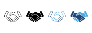 4 icons of handshakes