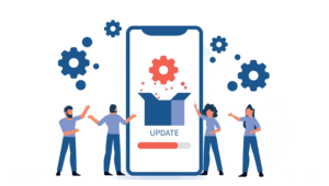 illustration of users reading latest updates 