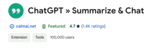 google chrome extension for chatgpt summarise