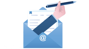 email envelope with hand and pen