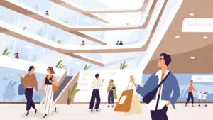Powerful PPC ad adjustments for during a recession 1 illustration of people shopping