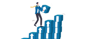 a man ascending up steps to show improvement