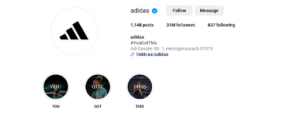 adidas instagram bio