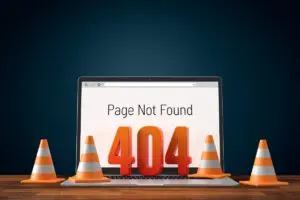 image showing a 404 page