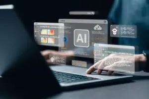 ai on laptop showing how ai-generated images can be made
