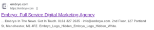 image showing embryo's website title tag