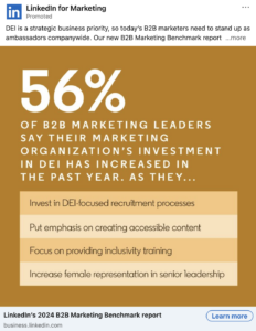 image ad with a statistic on for linkedin