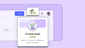 screenshot of 'streaks' feature of buffer website