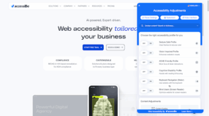 screenshot of the accessibe website