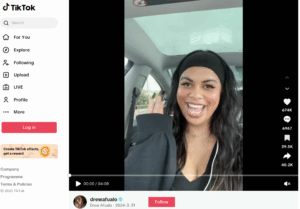 drew afulo's tiktok showcasing her authenticity and huge following