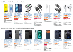 amazon product pages and categories