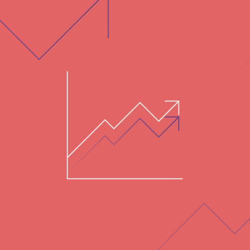 red line graph icon