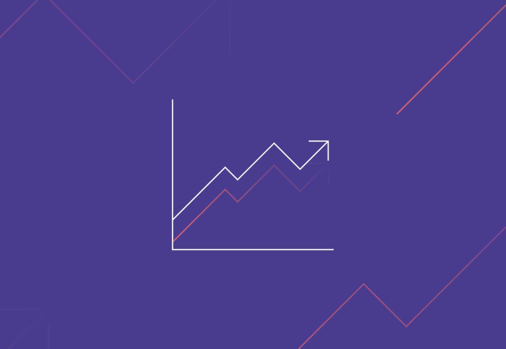 purple line graph icon