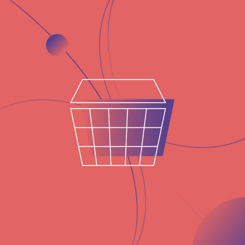 pink shopping basket icon