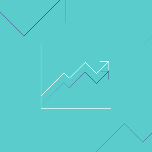 teal line graph icon