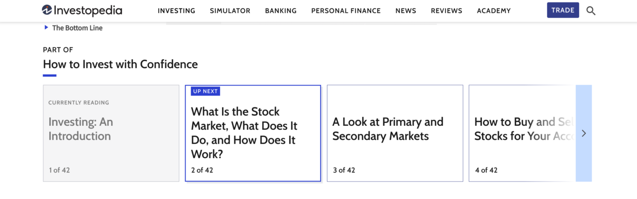 Investopedia's pillar page