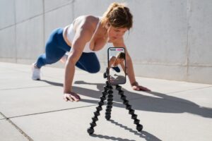 Fitness Influencer making a video