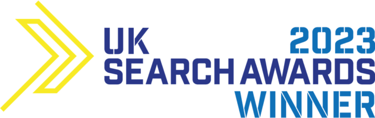 Logo for 2023 UK search awards winner