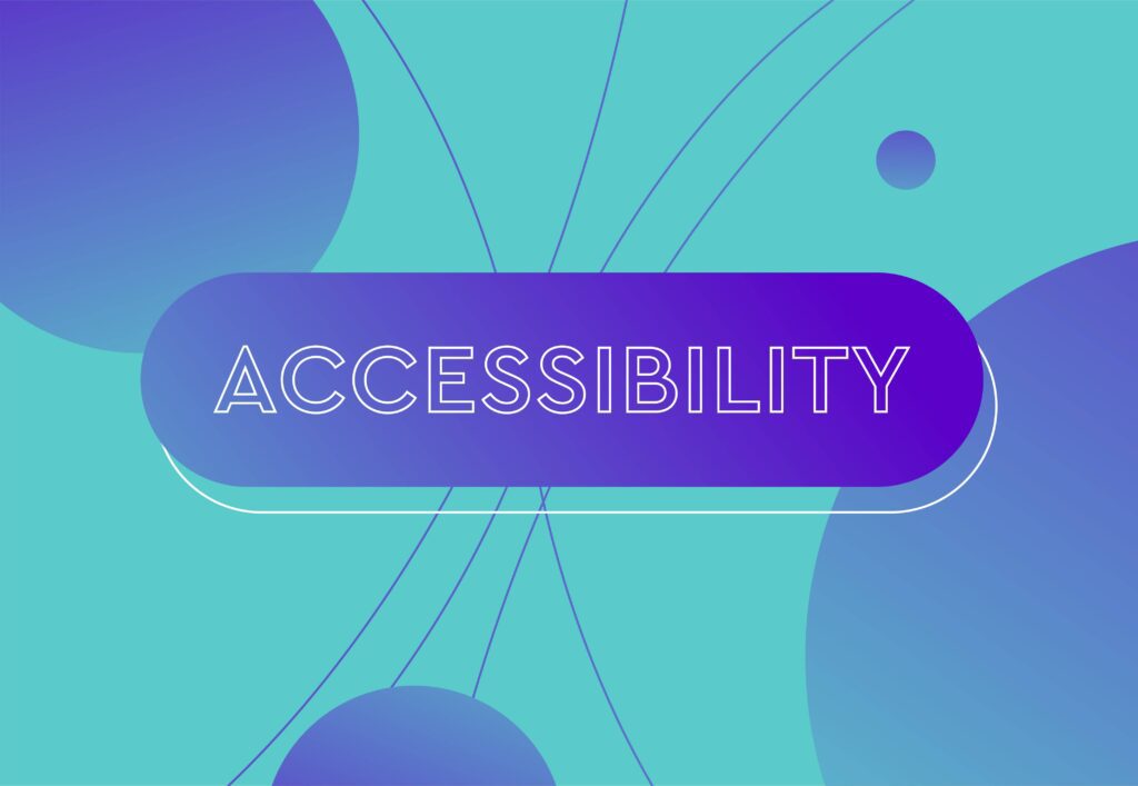 Accessibility text in purple