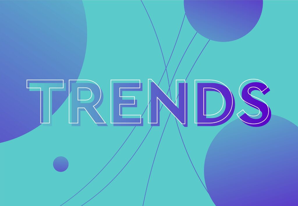 trends text in blue