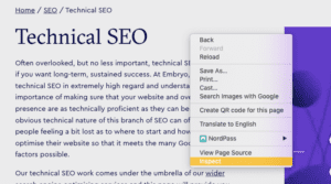 technical seo page