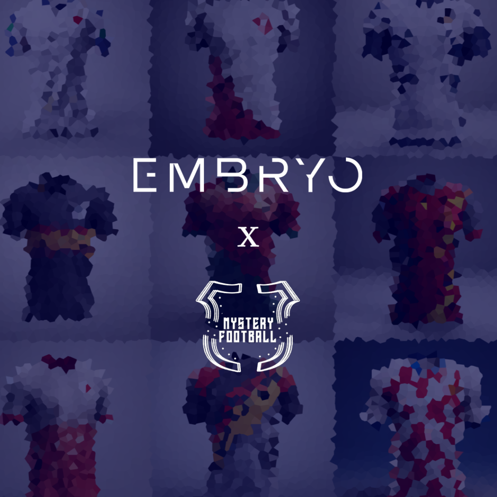 Embryo and MysteryFootball logos on an image