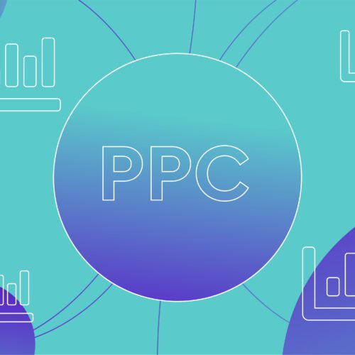 PPC text in blue with bar chart stats