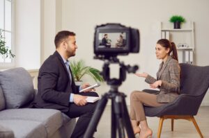 digital pr interview on camera
