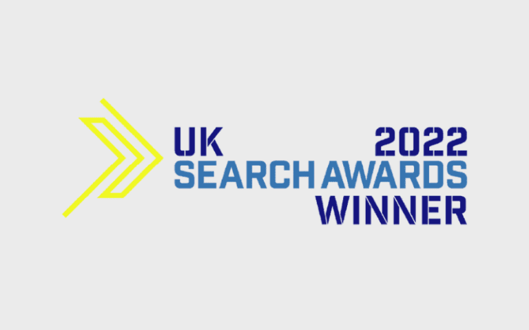 UK search awards- logo for 2022 winner