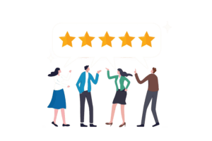 users giving 5 stars- customer satisfaction