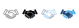 4 icons of handshakes