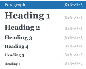 headings to be used in content writing