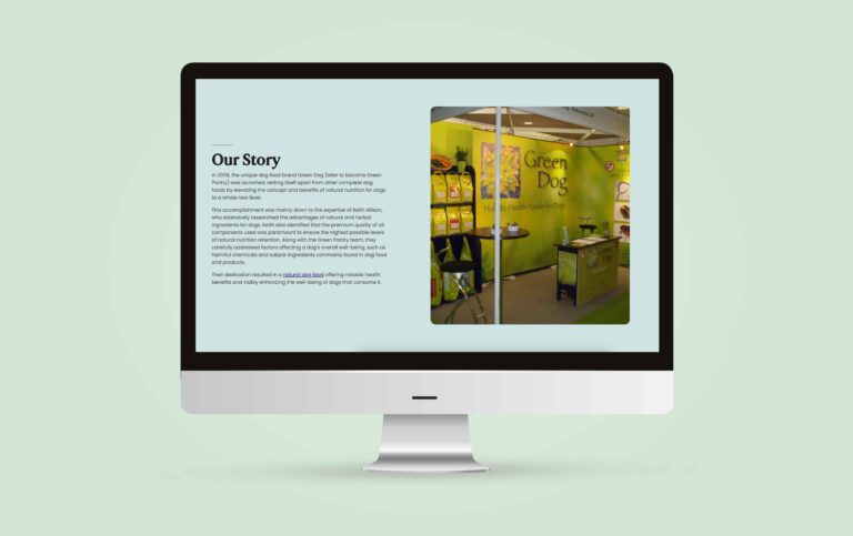 Green Pantry website on desktop