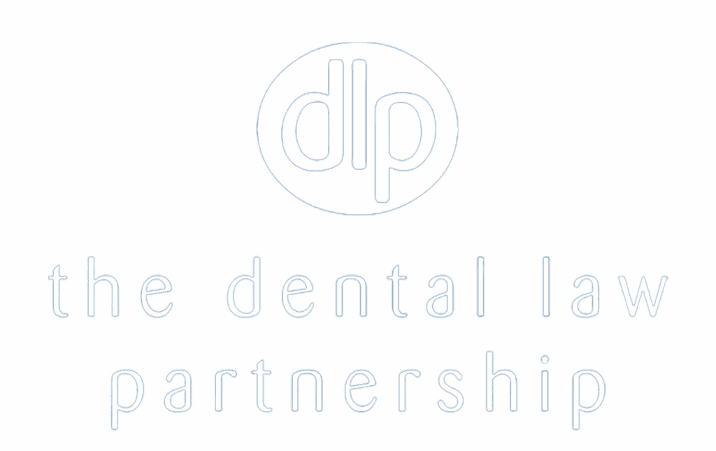 Embryo's client The Dental Law Partnership logo in white