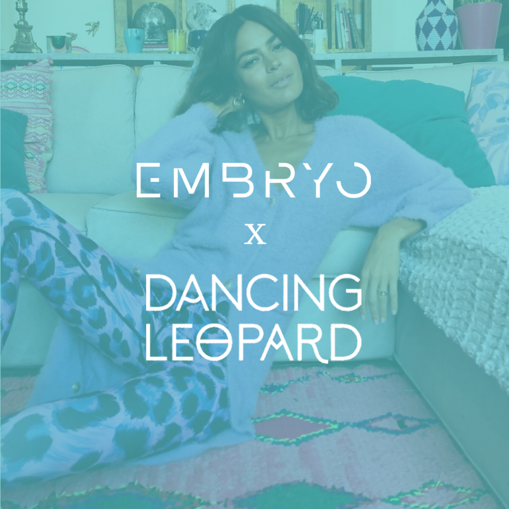 Embryo and Dancing Leopard logos on an image